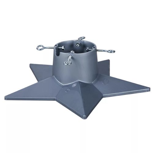 STARLING KTA 051 Csillag alakú, stabil karácsonyfa talp, fenyőtalp vágott fenyőhöz, ezüst, 2,3 méteres fenyőfáig