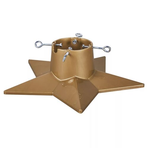 STARLING KTA 052 Csillag alakú, stabil karácsonyfa talp, fenyőtalp vágott fenyőhöz, arany, 2,3 méteres fenyőfáig