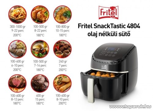 FRITEL SnackTastic 4804 digitális olaj nélküli fritőz, 3,2 literes, 1450 W