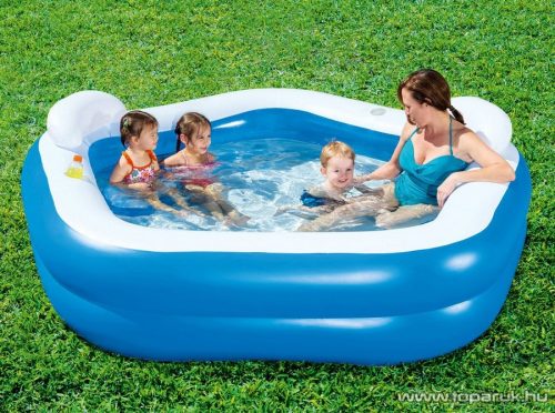 Bestway SME 074 felfújható kerti gyerek medence ülésekkel és pohártartóval, 213 x 207 x 69 cm (54153)
