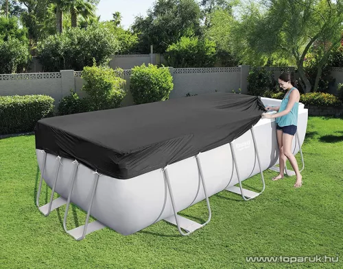 Bestway CAPRI szögletes medence védőtakaró, takaró fólia 404 x 201 x 100 cm-es és 412 x 201 x 122 cm-es fémvázas medencéhez (58232)