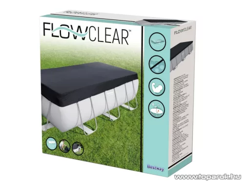 Bestway CAPRI szögletes medence védőtakaró, takaró fólia 404 x 201 x 100 cm-es és 412 x 201 x 122 cm-es fémvázas medencéhez (58232)