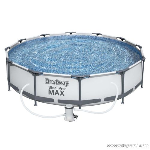 Bestway Steel Pro Max BAHAMA Superior Fémvázas kerti medence vízforgatóval, szürke, 366 x 76 cm