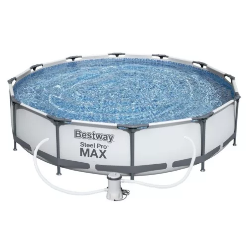 Bestway Steel Pro Max BAHAMA Superior Fémvázas kerti medence vízforgatóval, szürke, 366 x 76 cm