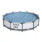   Bestway Steel Pro Max BAHAMA Superior XXL Fémvázas kerti medence szett, vízforgatóval, védőtakaróval és talajtakaróval, szürke, 366 x 76 cm