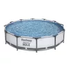 Bestway Steel Pro Max BAHAMA Superior Fémvázas kerti medence vízforgatóval és védőtakaróval, szürke, 366 x 76 cm