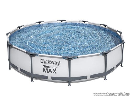 Bestway Steel Pro Max BAHAMA Superior Fémvázas kerti medence vízforgatóval és védőtakaróval, szürke, 366 x 76 cm