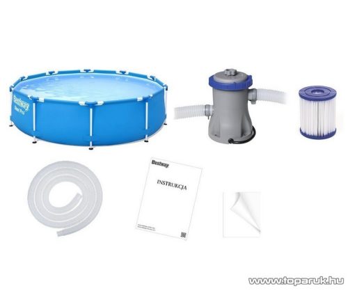 Bestway BAHAMA Fémvázas kerti medence vízforgatóval, 366 x 76 cm