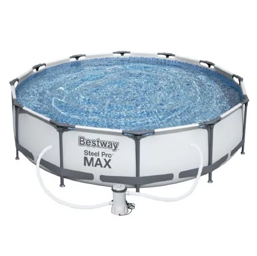 Bestway Steel Pro Max MAUI Superior Fémvázas kerti medence vízforgatóval, szürke, 305 x 76 cm
