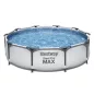   Bestway Steel Pro Max MAUI Superior XXL Fémvázas kerti medence szett, vízforgatóval, védőtakaróval és talajtakaróval, szürke, 305 x 76 cm