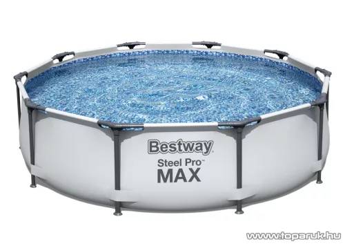 Bestway Steel Pro Max MAUI Superior Fémvázas kerti medence vízforgatóval és védőtakaróval, szürke, 305 x 76 cm