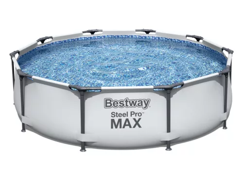 Bestway Steel Pro Max MAUI Superior Fémvázas kerti medence vízforgatóval és védőtakaróval, szürke, 305 x 76 cm