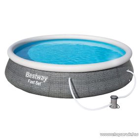   Bestway St Tropez rattan hatású, puhafalú kerti medence vízforgatóval, 396 x 84 cm (FFA 649)
