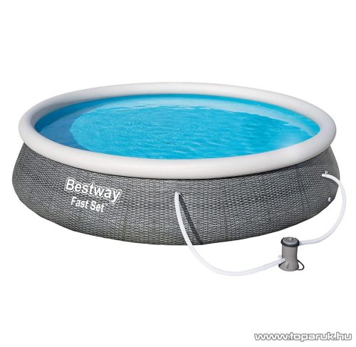 Bestway St Tropez rattan hatású, puhafalú kerti medence vízforgatóval, 396 x 84 cm (FFA 649)