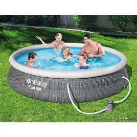   Bestway St Tropez rattan hatású, puhafalú kerti medence vízforgatóval, 396 x 84 cm (FFA 649)