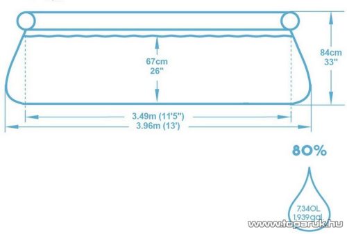 Bestway St Tropez rattan hatású, puhafalú kerti medence vízforgatóval, 396 x 84 cm (FFA 649)