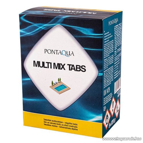 PoolTrend / PontAqua MULTI MIX TABS négyes hatású medence fertőtlenítő klórtabletta, 5 db tasak / doboz