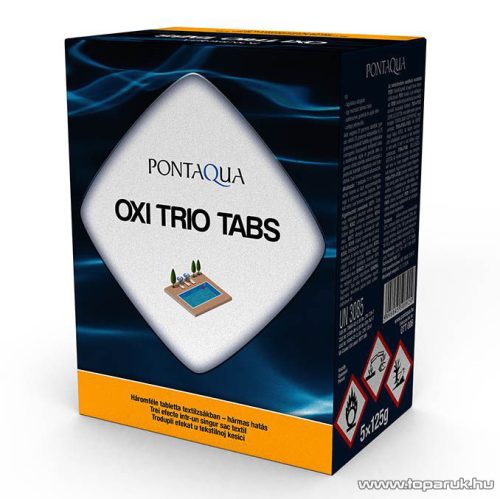 PoolTrend / PontAqua OXI TRIO TABS hármas hatású medence fertőtlenítő klórtabletta, 5 db tasak / doboz