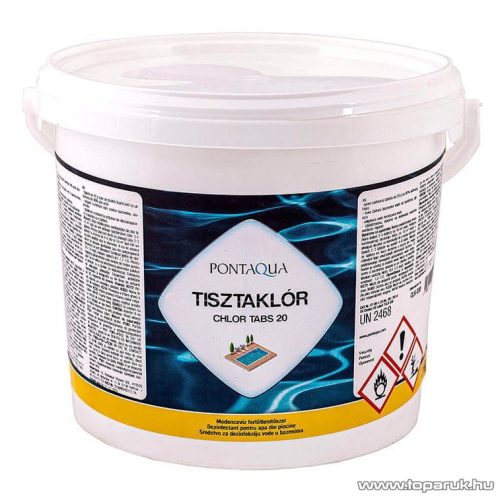 PoolTrend / PontAqua CHLOR TABS 20 (tisztaklór) medence fertőtlenítő tabletta, klóros, 3 kg (150 db tabletta)
