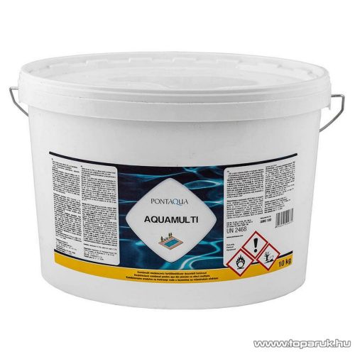 PoolTrend / PontAqua AQUAMULTI kombinált medence klórozó, algaölő, pelyhesítő vízkezelő szer, 10 kg (50 db tabletta)