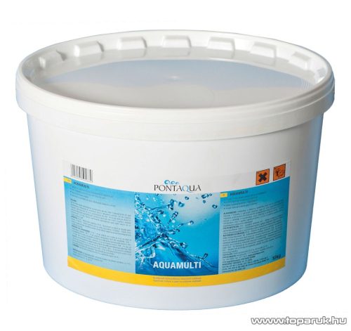 PoolTrend / PontAqua AQUAMULTI kombinált medence klórozó, algaölő, pelyhesítő vízkezelő szer, 10 kg (50 db tabletta)