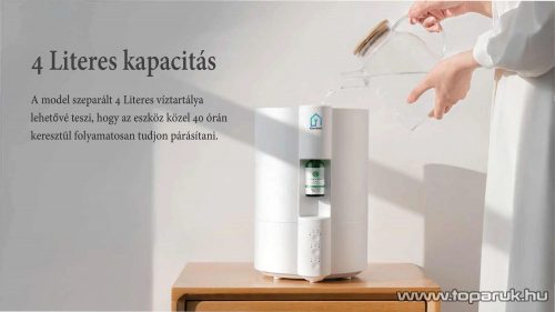 Kompact Aroma Humidifier HM-K-AR Szabadonálló aroma és párásító készülék, aromaterápiás diffúzor, fehér