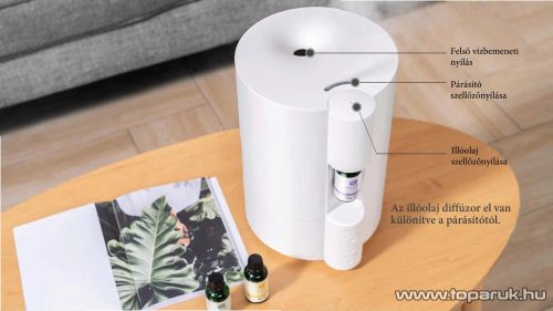 Kompact Aroma Humidifier HM-K-AR Szabadonálló aroma és párásító készülék, aromaterápiás diffúzor, fehér
