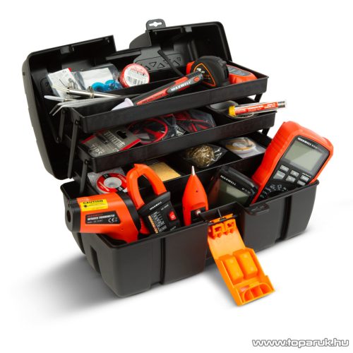 Handy Műanyag, kinyitható tálcás szerszámosláda, három tálcás, 37 x 23 x 21 cm (11011B)