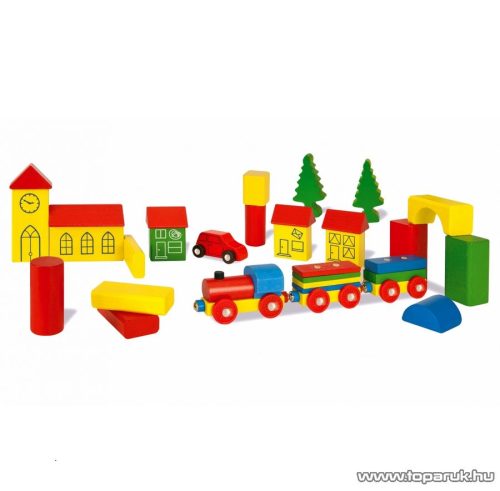 Heros 32 darabos combi box, színes fa építőkockák (100027181)