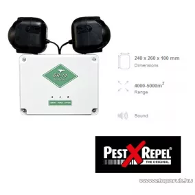   PestXRepel BR-14 Szónikus elektronikus madárriasztó 12V / 230V 5000m2
