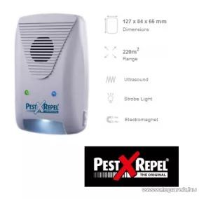   PestXRepel PR-500.3 Kombinált rágcsálóriasztó fény-, ultrahang- és elektromágneses riasztás 220 m2