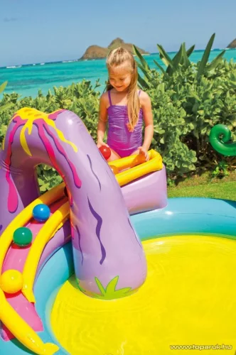 Intex Dinoland vízi játszótér, csúszdás kerti medence, 333 x 229 x 112 cm (57135)