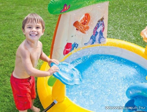 Intex Micimackó élménymedence, csúszdás kerti családi medence, 282 x 173 x 107 cm