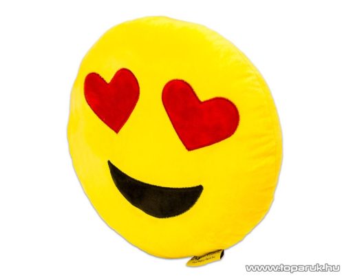 HappyFace Szerelmes emoji plüss párna, díszpárna, 32 x 32 x 10 cm