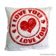I Love You pecsétes díszpárna, 40 x 40 cm