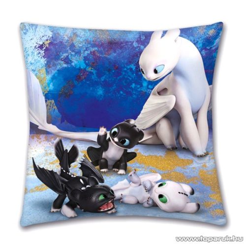 Így neveld a sárkányodat 3: Sárkánycsalád díszpárna, 40 x 40 cm