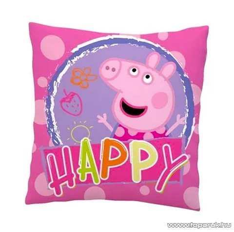 Peppa malac Happy díszpárna, 35 x 35 cm