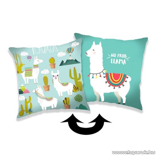 No ProbLLama lámás, átsimítható, flitteres díszpárna, 40 x 40 cm