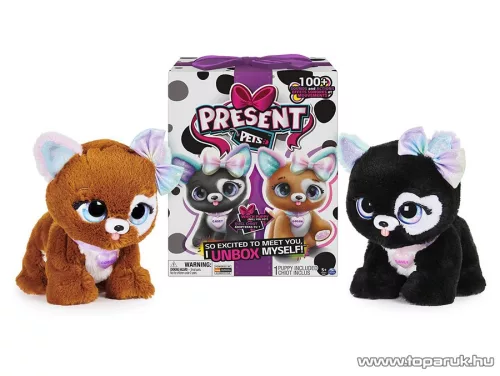 Present Pets Interaktív meglepetés plüss kutyus, lila