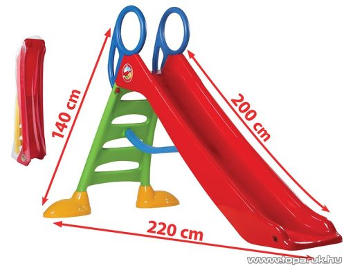 Dohany Piros kerti csúszda, 200 cm csúszófelülettel