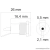 Tápegységaljzat, DC aljzat / csatlakozó, beépíthető 5.5/2.1, 5 db / csomag (05155)