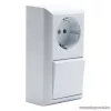 Falon kívüli beltéri váltókapcsoló dugaljal, fehér, 230V, 50Hz, 10A (05914)