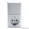 Falon kívüli beltéri váltókapcsoló dugaljal, fehér, 230V, 50Hz, 10A (05914)