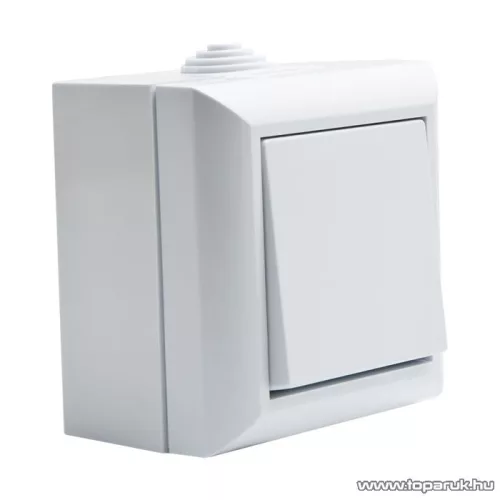 Falon kívüli kültéri nyomókapcsoló, fehér, IP54, 230V, 50Hz, 10A (05933)