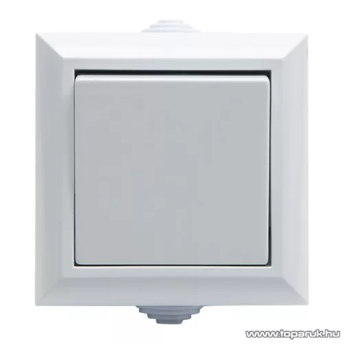 Falon kívüli kültéri nyomókapcsoló, fehér, IP54, 230V, 50Hz, 10A (05933)