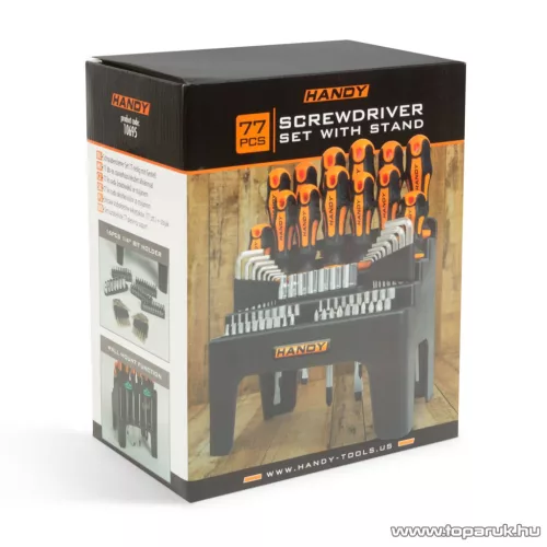 Handy 77 db-os csavarhúzó készlet imbusszokkal, krovákkal, bitfejekkel (10695)