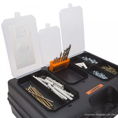 2 az 1-ben műanyag fúró + alkatrész tároló táska, 155 x 400 x 300 mm (10958)