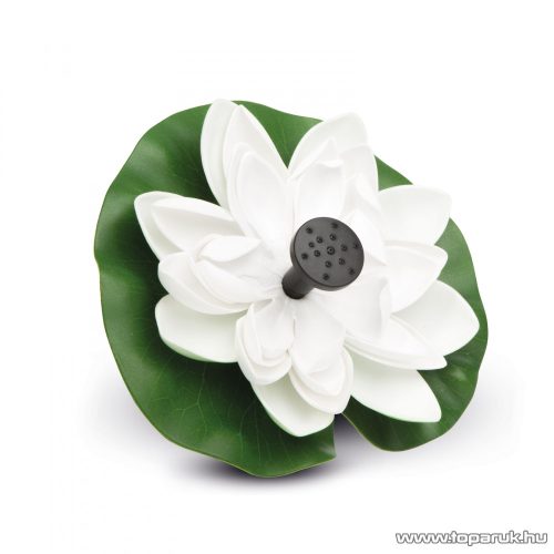 Garden of edeN 11224A Szolár napelemes szökőkút, fehér tavirózsa - 180 x 170 mm