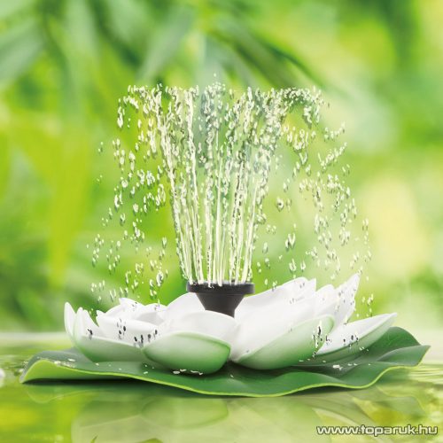 Garden of edeN 11224A Szolár napelemes szökőkút, fehér tavirózsa - 180 x 170 mm