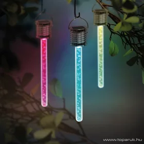  Garden of edeN 11247 RGB többszínű akasztható LED-es szolár napelemes kerti lámpa, buborékos, 175 x 30 mm 